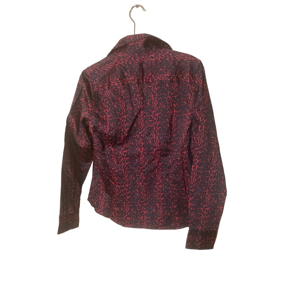NWT Talbots Button Up Blouse Red Animal‎ Print Size 4P - Picture 5 of 16